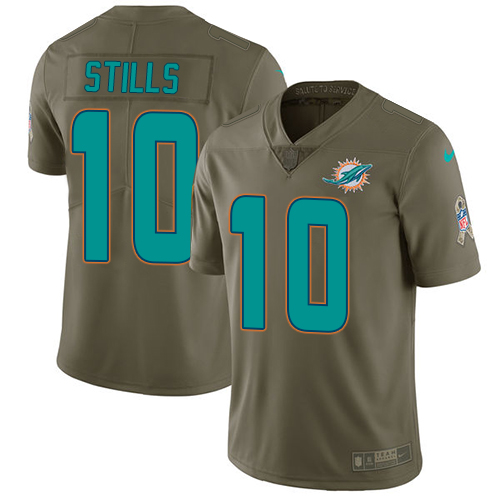 Nike Miami Dolphins #10 Kenny Stills Olive Men Stitched NFL Limited 2017 Salute to Service Jersey